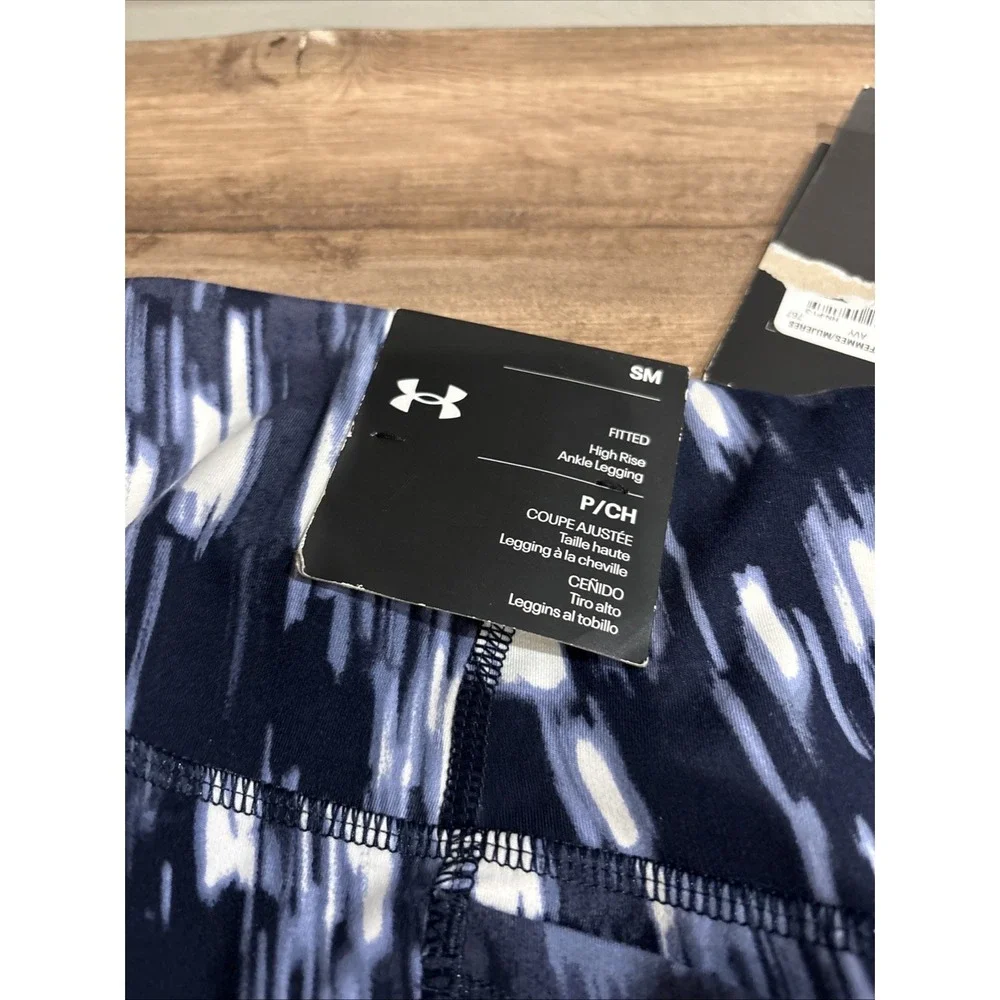 Under Armour‎ Womens Motion High Rise Ankle Leggings Blue Print Sz Small NWT